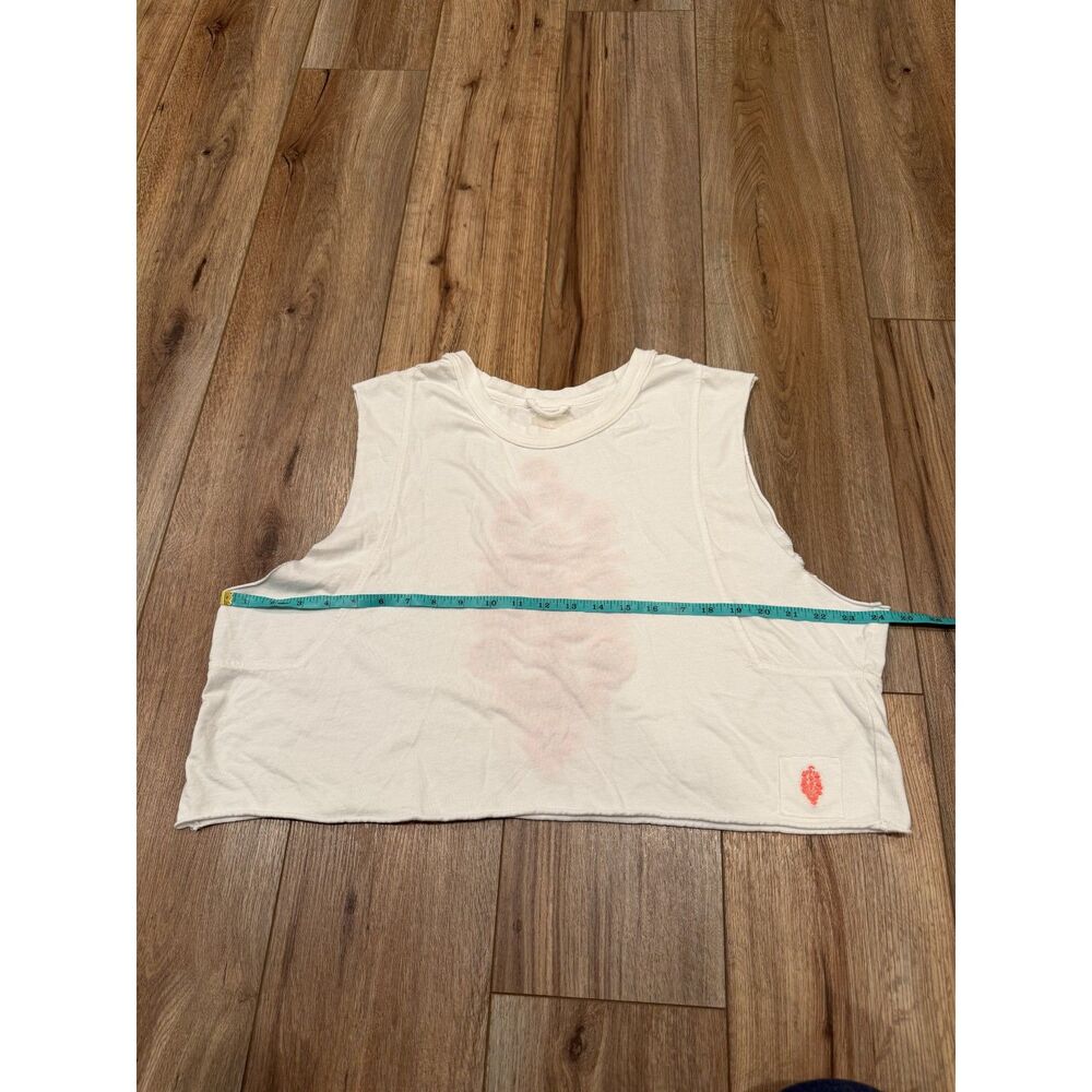 FP Movement Inspire Crochet Logo Tank Cropped White Coral Size S - Picture 4 of 7